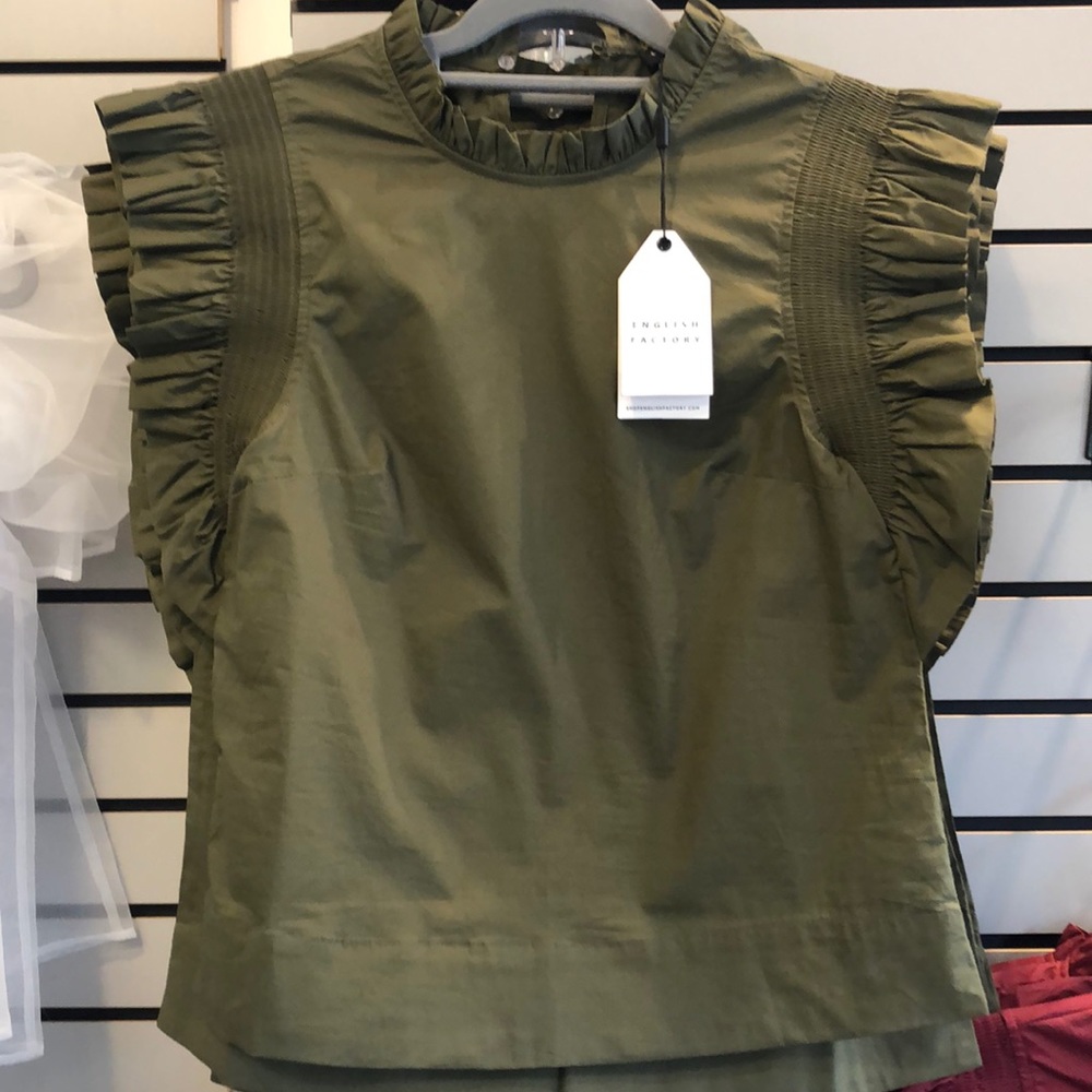 English Factory Olive Green Top